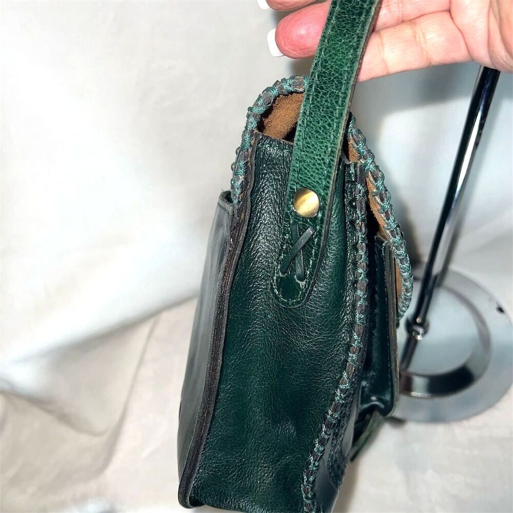 Patricia Nash Beaumont Dark Green Crossbody Bag Flap Tassel - Picture 6 of 15